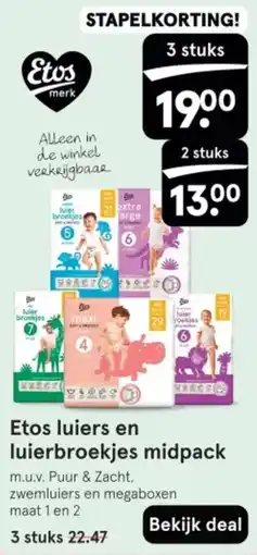 Etos Etos luiers en luierbroekjes midpack aanbieding