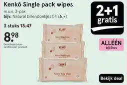 Etos Kenkô Single pack wipes aanbieding