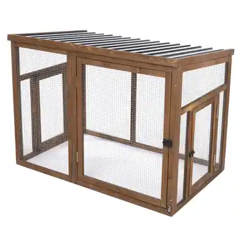 Zooplus Teelt: TIAKI houten buitenverblijf 116x78x89,8cm kippen aanbieding