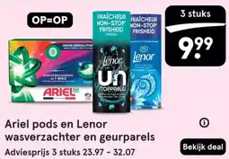 Etos Ariel pods en Lenor wasverzachter en geurparels aanbieding