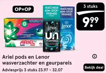 Etos Ariel pods en Lenor wasverzachter en geurparels aanbieding
