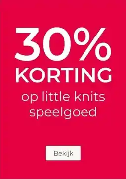 Prenatal 30% KORTING op little knits speelgoed aanbieding