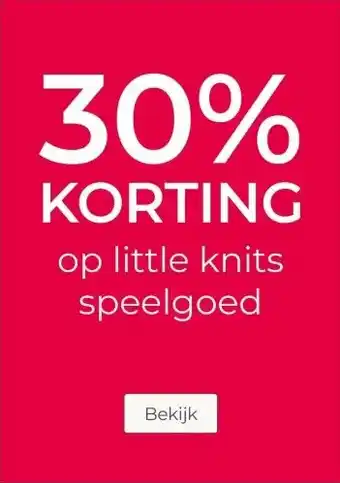 Prenatal 30% KORTING op little knits speelgoed aanbieding