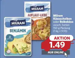 Combi Milram Käsescheiben oder Reibekäse aanbieding