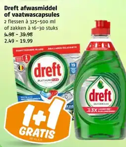 Poiesz Dreft afwasmiddel of vaatwascapsules aanbieding