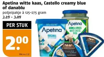 Poiesz Apetina witte kaas, Castello creamy blue of danablu aanbieding