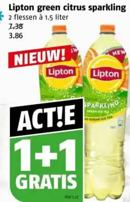 Poiesz Lipton green citrus sparkling aanbieding