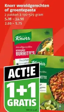 Poiesz Knorr wereldgerechten of groentepasta aanbieding