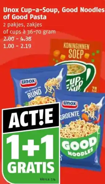 Poiesz Unox Cup-a-Soup, Good Noodles of Good Pasta aanbieding