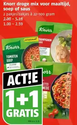 Poiesz Knorr droge mix voor maaltijd, soep of saus aanbieding