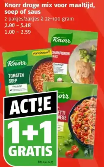 Poiesz Knorr droge mix voor maaltijd, soep of saus aanbieding