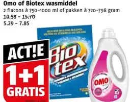 Poiesz Omo of Biotex wasmiddel aanbieding