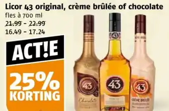 Poiesz Licor 43 original, crème brûlée of chocolate aanbieding