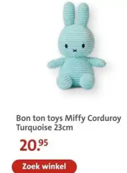 Bruna Bon ton toys Miffy Corduroy Turquoise aanbieding