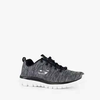 Scapino Skechers dames sneakers zwart wit aanbieding