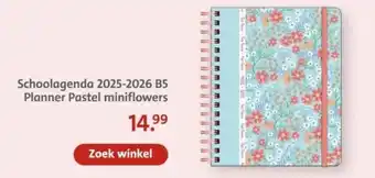 Bruna Schoolagenda 2025-2026 B5 Planner Pastel miniflowers aanbieding