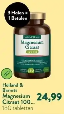Holland & Barrett Magnesium Citraat 100 mg aanbieding