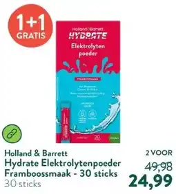 Holland & Barrett Hydrate Elektrolytenpoeder Framboossmaak - 30 sticks aanbieding