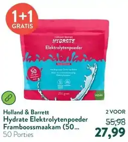 Holland & Barrett Hydrate Elektrolytenpoeder Framboossmaakam (50 porties) aanbieding