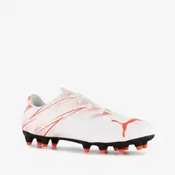 Scapino Puma Attacanto FG kinder voetbalschoenen wit rood aanbieding