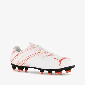 Scapino Puma Attacanto FG kinder voetbalschoenen wit rood aanbieding
