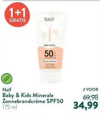 Holland & Barrett Baby & Kids Minerale Zonnebrandcrème SPF50 aanbieding