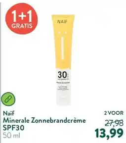 Holland & Barrett Minerale Zonnebrandcrème SPF30 aanbieding