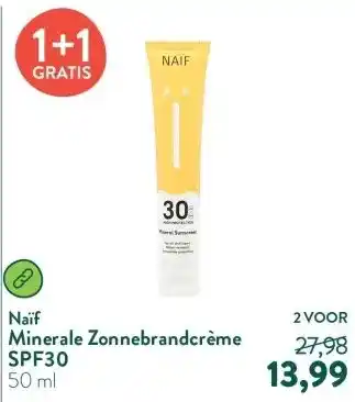 Holland & Barrett Minerale Zonnebrandcrème SPF30 aanbieding