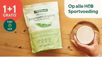 Holland & Barrett 1+1 GRATIS Op alle H&B Sportvoeding aanbieding