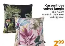 Trekpleister Kussenhoes velvet jungle 45 x 45 cm aanbieding