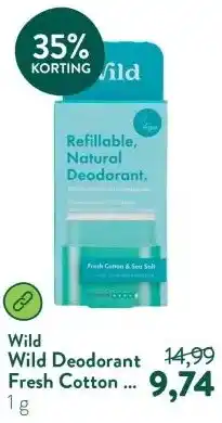 Holland & Barrett Wild Deodorant Fresh Cotton & Sea Salt aanbieding
