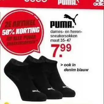 Scapino Puma Dames- En Herensneakersokken aanbieding