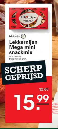 Sligro Lekkernijen Mega mini snackmix aanbieding