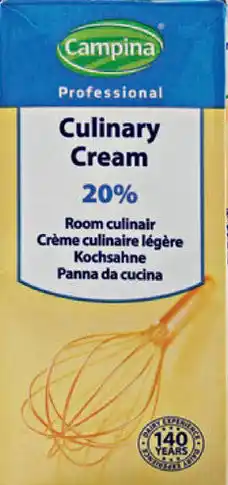 Sligro Campina Professional Culinary cream aanbieding