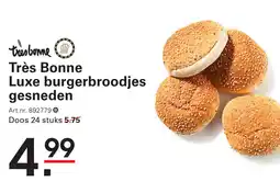 Sligro Très Bonne Luxe burgerbroodjes gesneden aanbieding