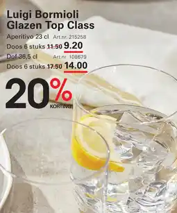 Sligro Luigi Bormioli Glazen Top Class aanbieding