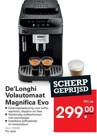 Sligro De'Longhi Volautomaat Magnifica Evo aanbieding