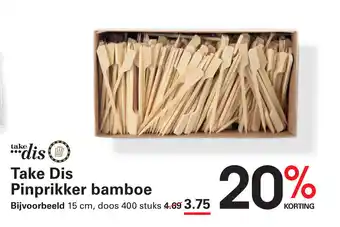Sligro Take Dis Pinprikker bamboe aanbieding