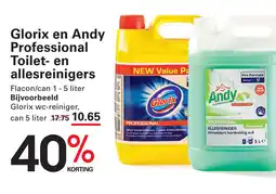 Sligro Glorix en Andy Professional Toilet en allesreinigers aanbieding