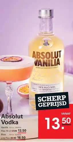 Sligro Absolut Vodka aanbieding