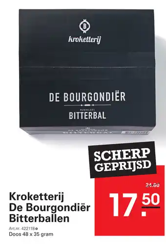 Sligro Kroketterij De Bourgondiër Bitterballen aanbieding