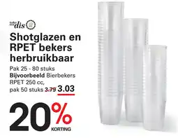 Sligro Shotglazen en RPET bekers herbruikbaar aanbieding
