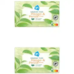 Albert Heijn AH Groene thee mango & perziksmaak 2-pack aanbieding