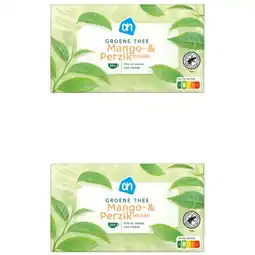 Albert Heijn AH Groene thee mango & perziksmaak 2-pack aanbieding