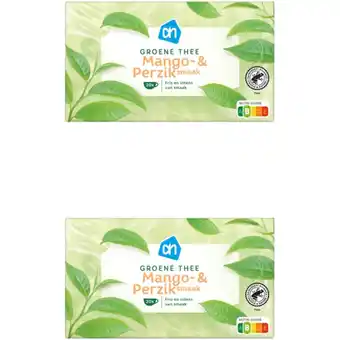 Albert Heijn AH Groene thee mango & perziksmaak 2-pack aanbieding