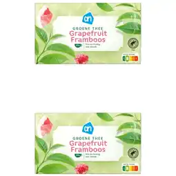Albert Heijn AH Groene thee grapefruit framboos 2-pack aanbieding
