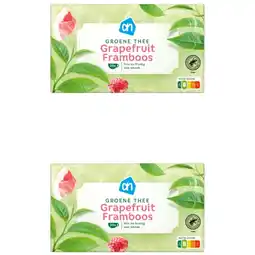 Albert Heijn AH Groene thee grapefruit framboos 2-pack aanbieding