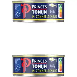Albert Heijn Princes tonijnstukkem zonnebloemolie 2-pack aanbieding