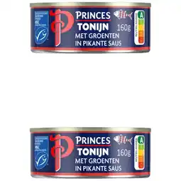 Albert Heijn Princes tonijnstukken met groenten 2-pack aanbieding