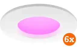 Coolblue Philips Hue Inbouwspot Slim 6-pack - White and Color - 90mm - Wit aanbieding